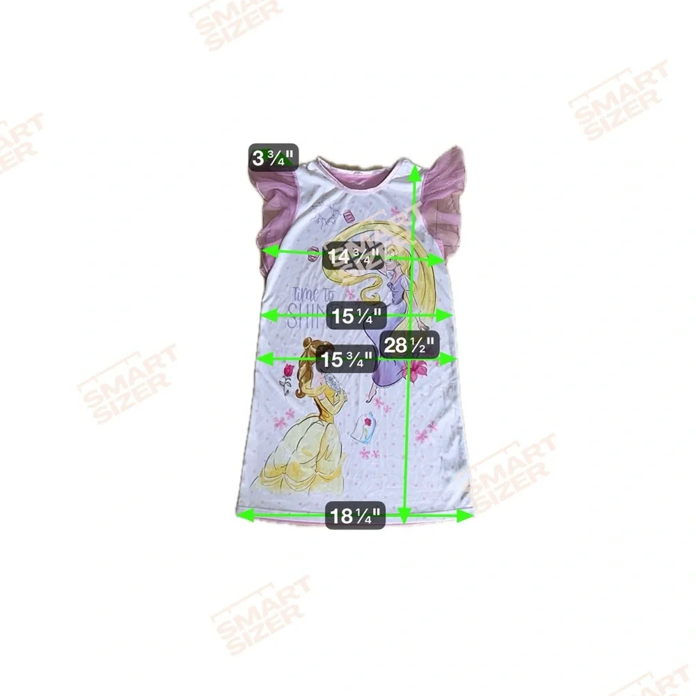 Disney Princess Nightgown Rapunzel Belle Beauty and the Beast Tangled Sparkle - Picture 7 of 9